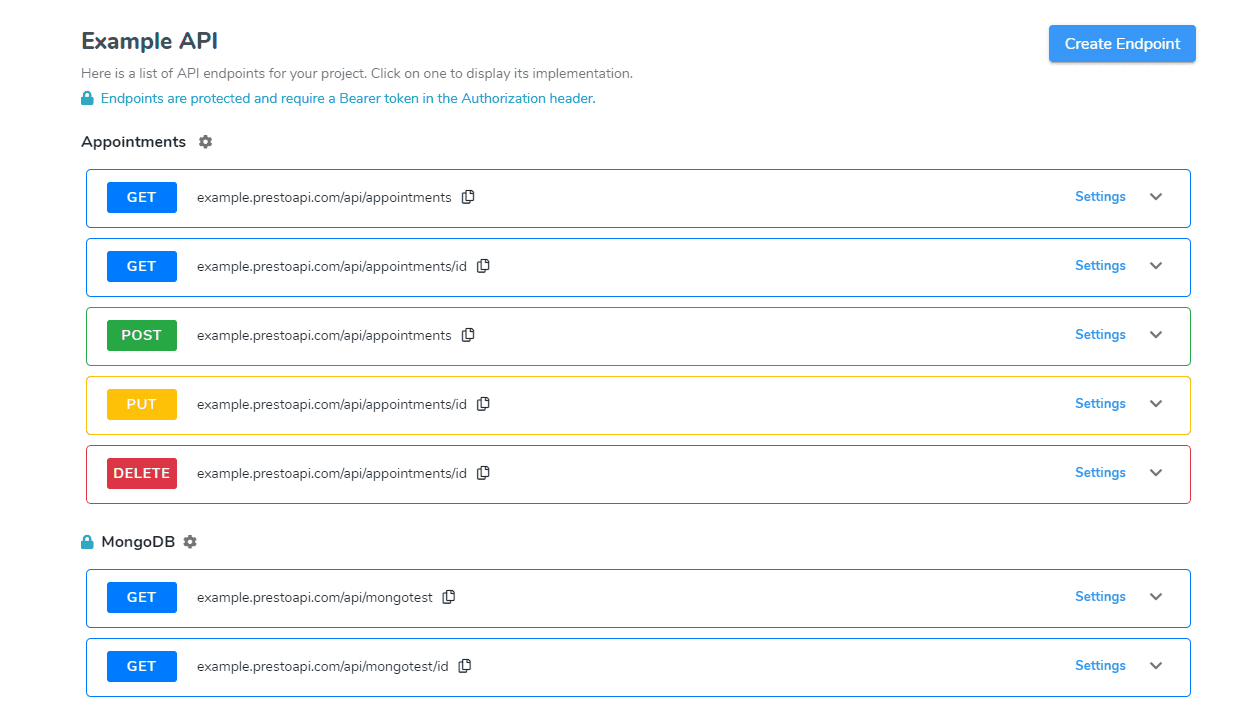 Generated API Endpoints